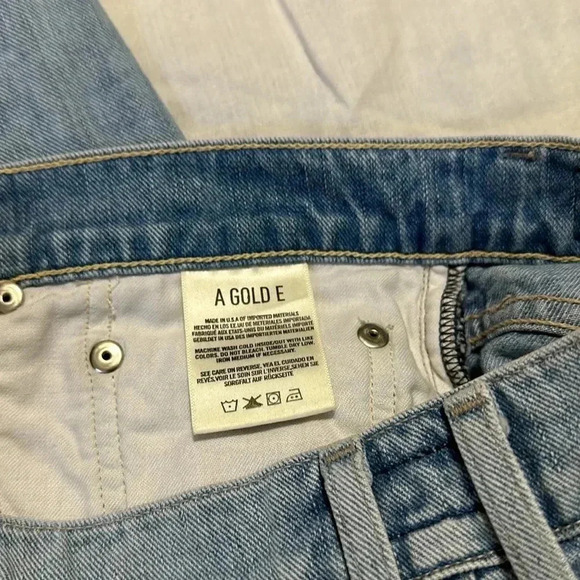 Agolde Dakota Relaxed Skater Short Jeans Denim Distressed Size 28 - Picture 6 of 9